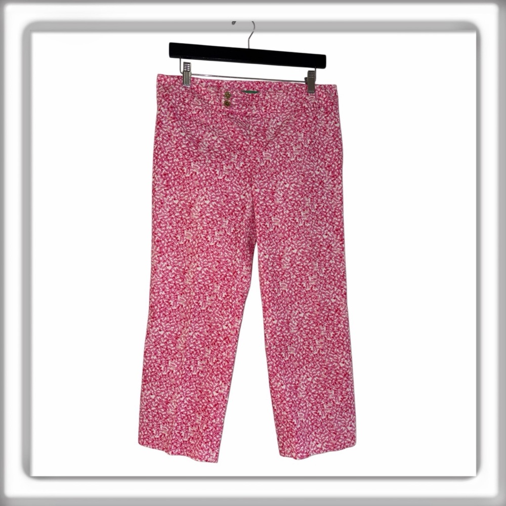 Lilly Pulitzer Palm Beach Fit Pink Capri Pants Mid Rise Stretch Size 10